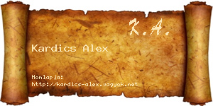 Kardics Alex névjegykártya