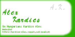 alex kardics business card